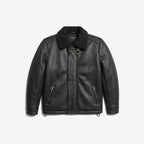 Noir Shearling Leather Jacket