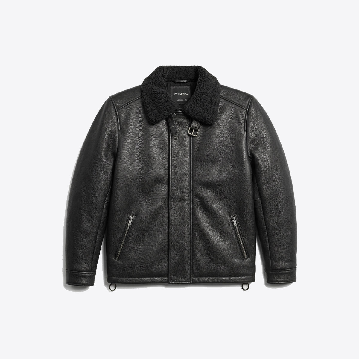 Noir Shearling Leather Jacket
