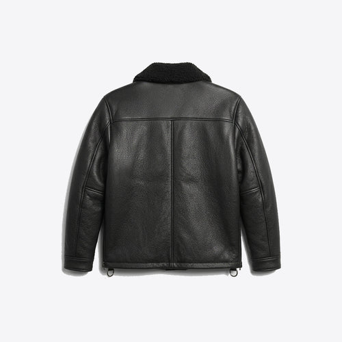 Noir Shearling Leather Jacket