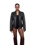 Noir Sculpt Leather Jacket