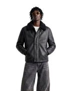 Noir Shearling Leather Jacket