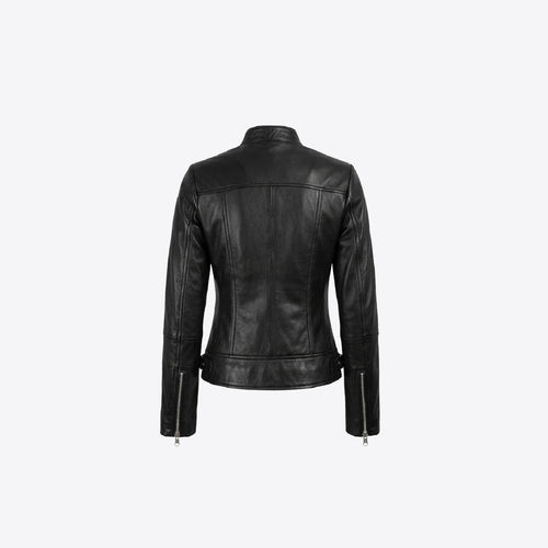 Noir Sculpt Leather Jacket